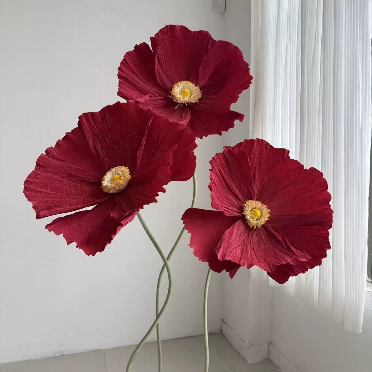 Ensemble de 3 fleurs de sol de Simulation de pavot