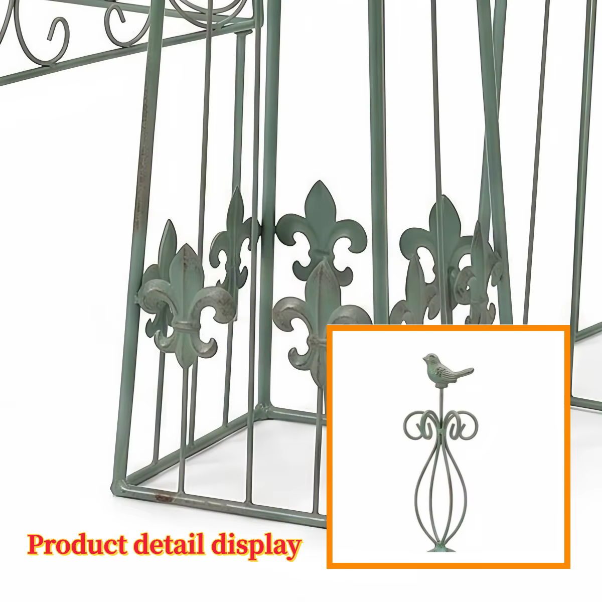 Support pour plantes grimpantes en fer forgé de style vintage de 241 cm de haut pour balcon extérieur