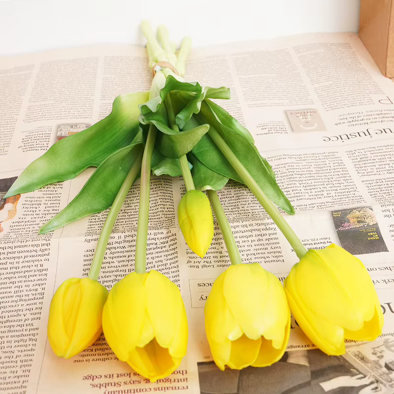 Bouquet de tulipes à cinq têtes en Silicone