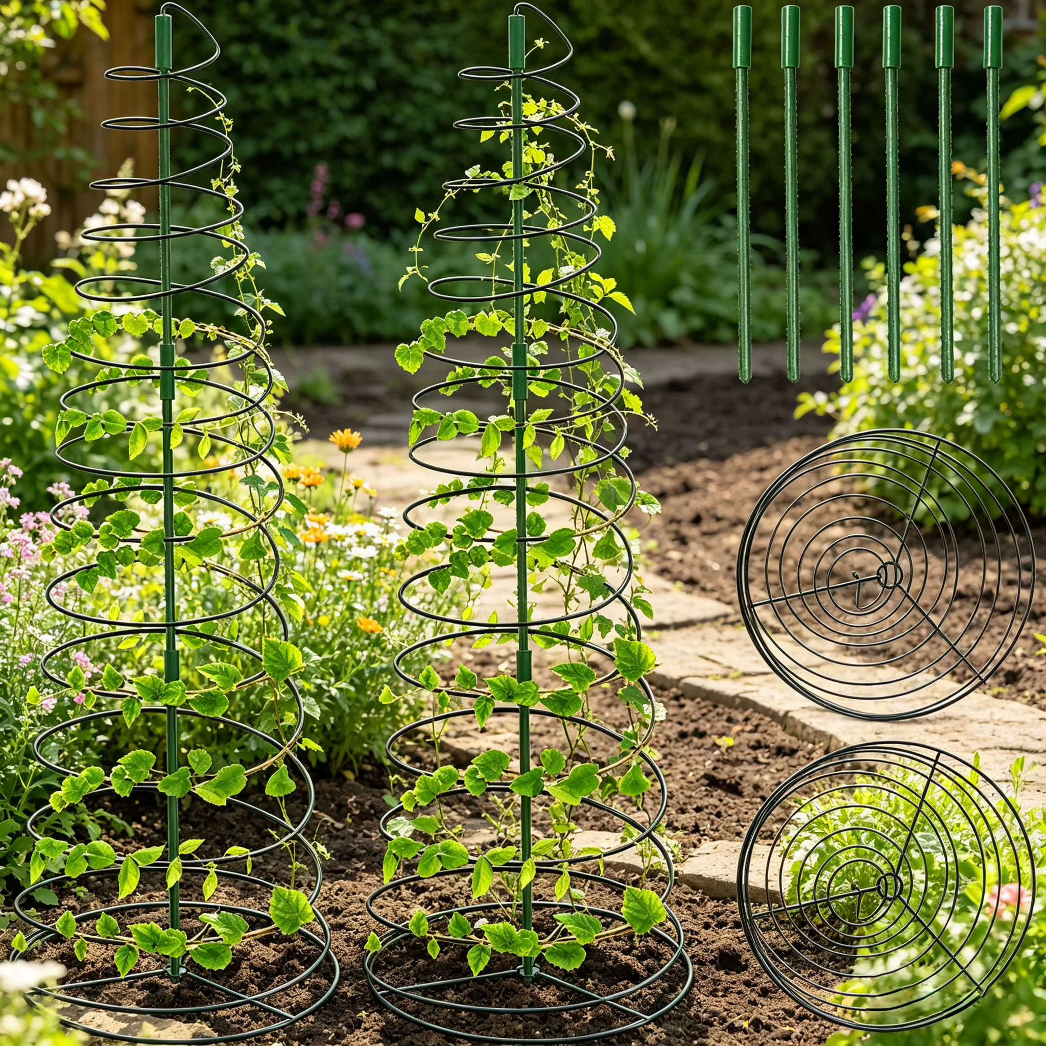 Support de plante en spirale réglable