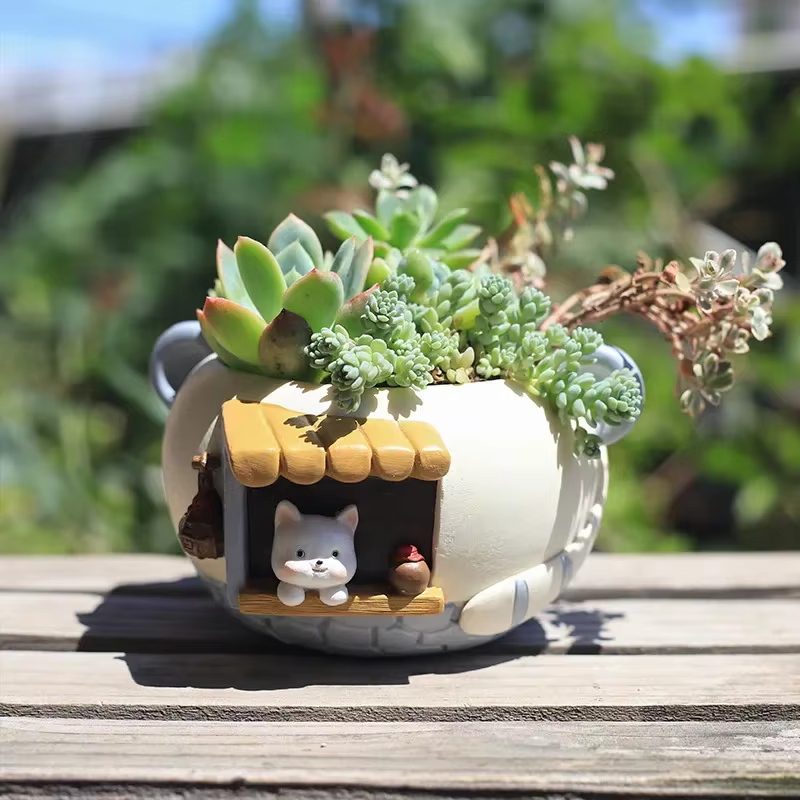 Petit Pot de Plantes en Résine