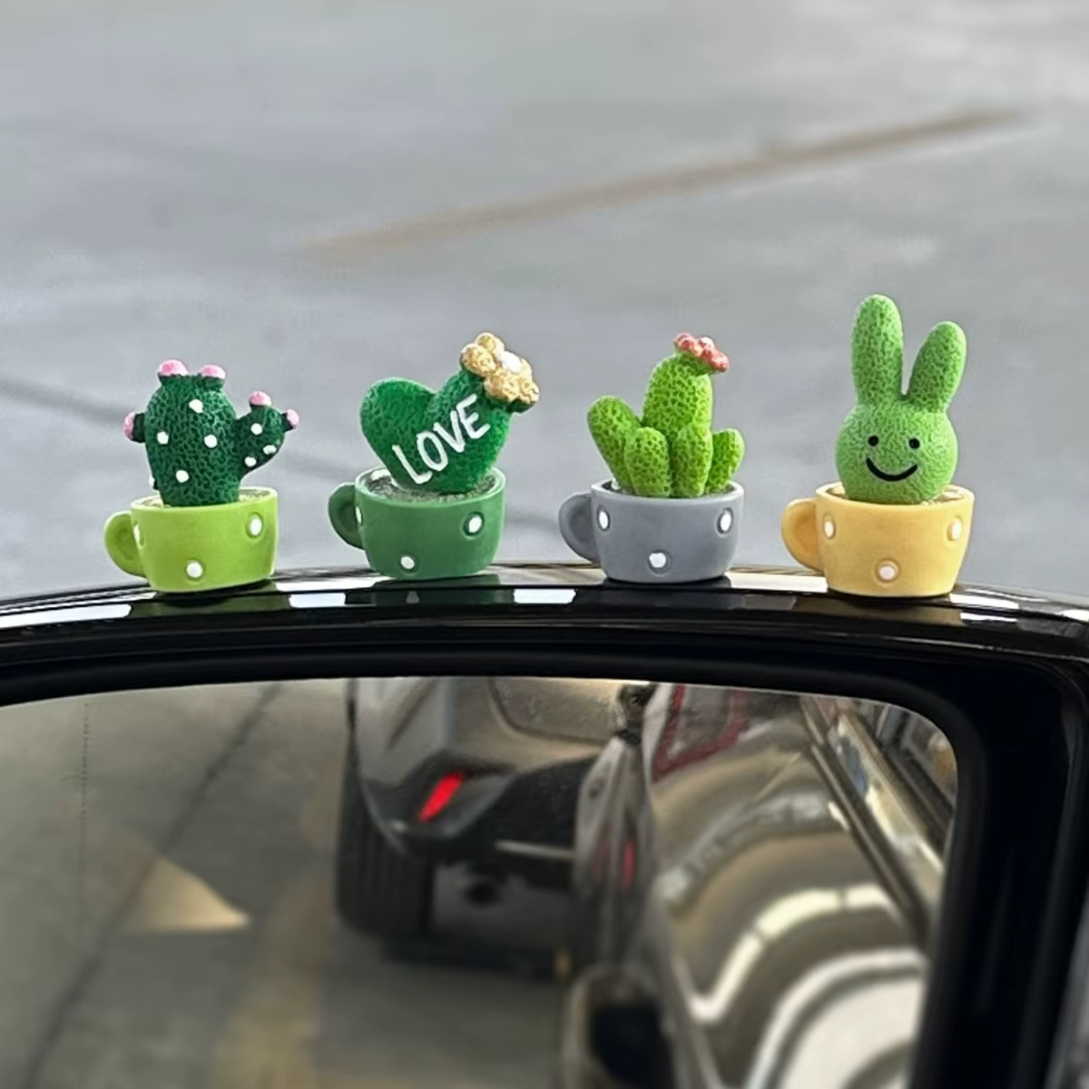 4 décorations de voiture en forme de cactus