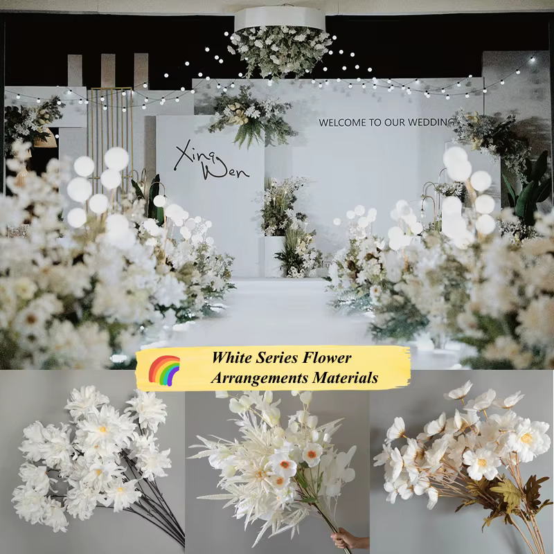 Fleurs artificielles blanches