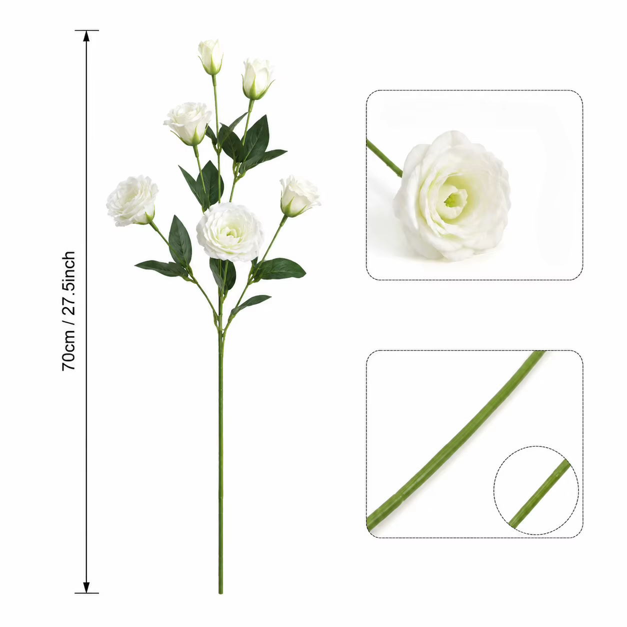 Fleurs artificielles Lisianthus 70cm 4/10 pièces