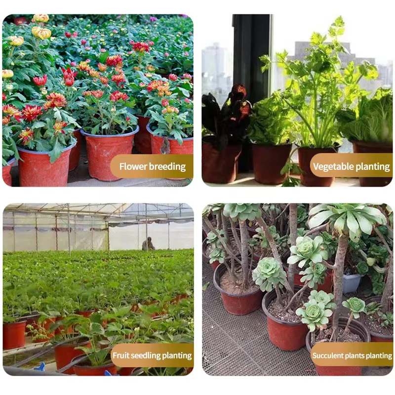Pots de fleurs en plastique