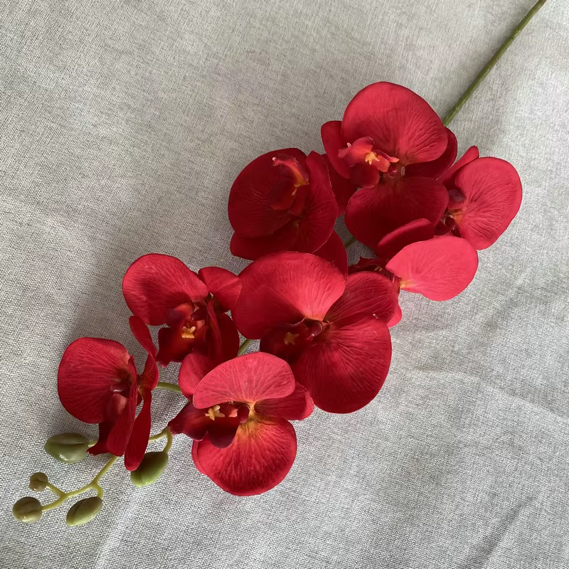 Arrangement floral Phalaenopsis en velours artificiel
