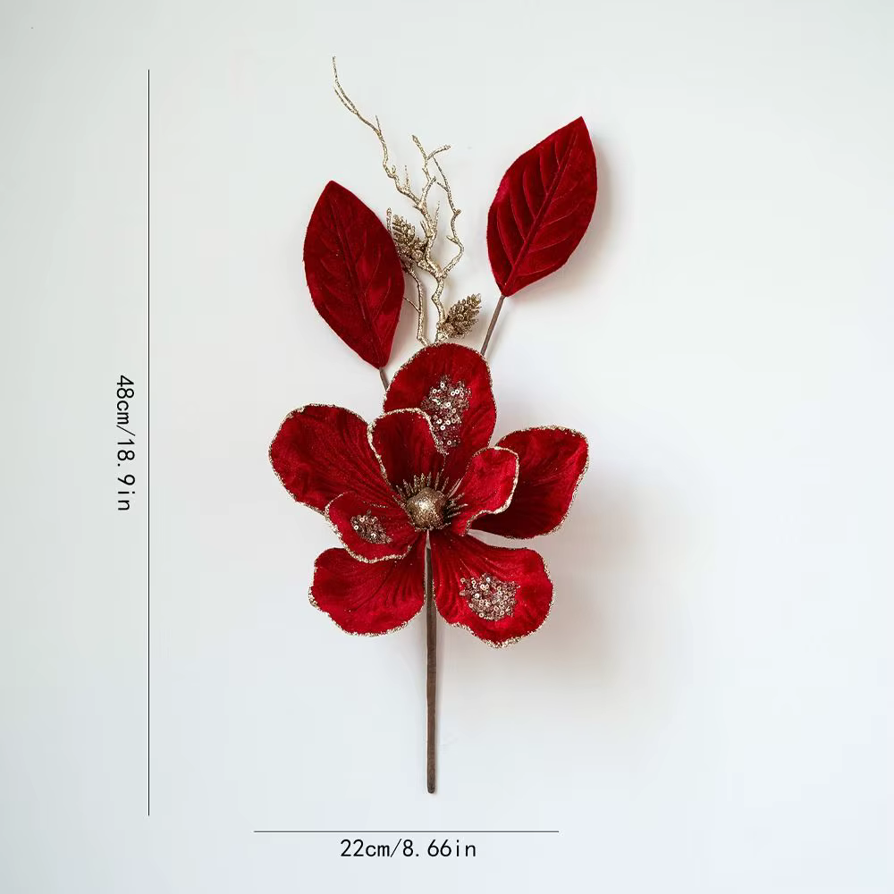 Décor de fleurs de noël artificielles