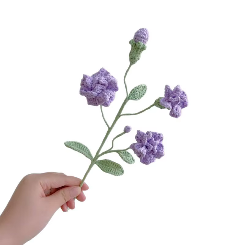 Bouquet de fleurs de jasmin au crochet en laine Pure tissée à la main