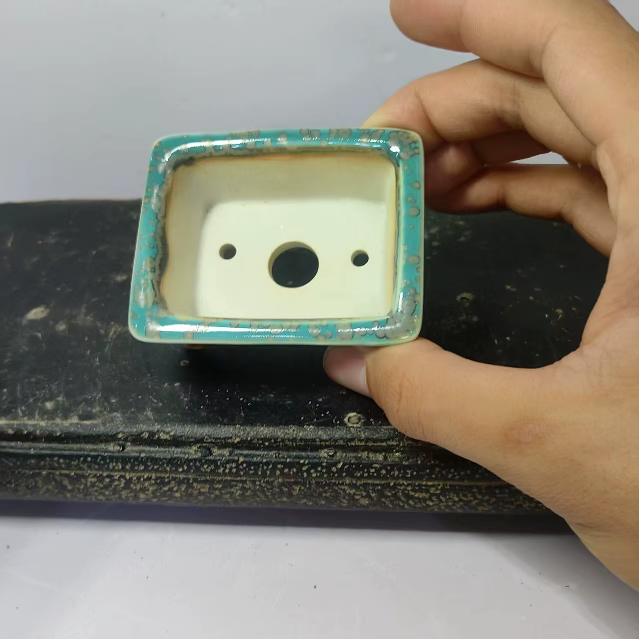 Mini bonsaï émaillé de haute qualité avec forme rectangulaire