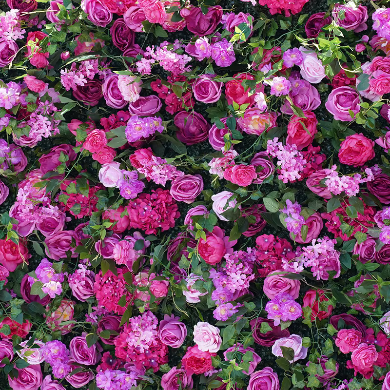 Mur de fleurs en tissu enroulable