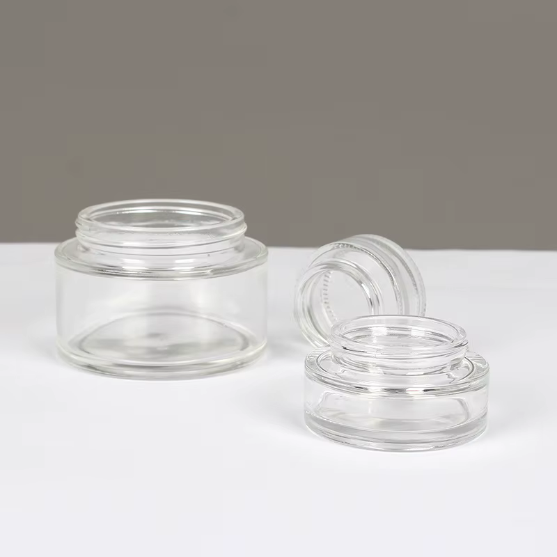 Bocaux à Crème en Verre avec Couvercle en Bambou