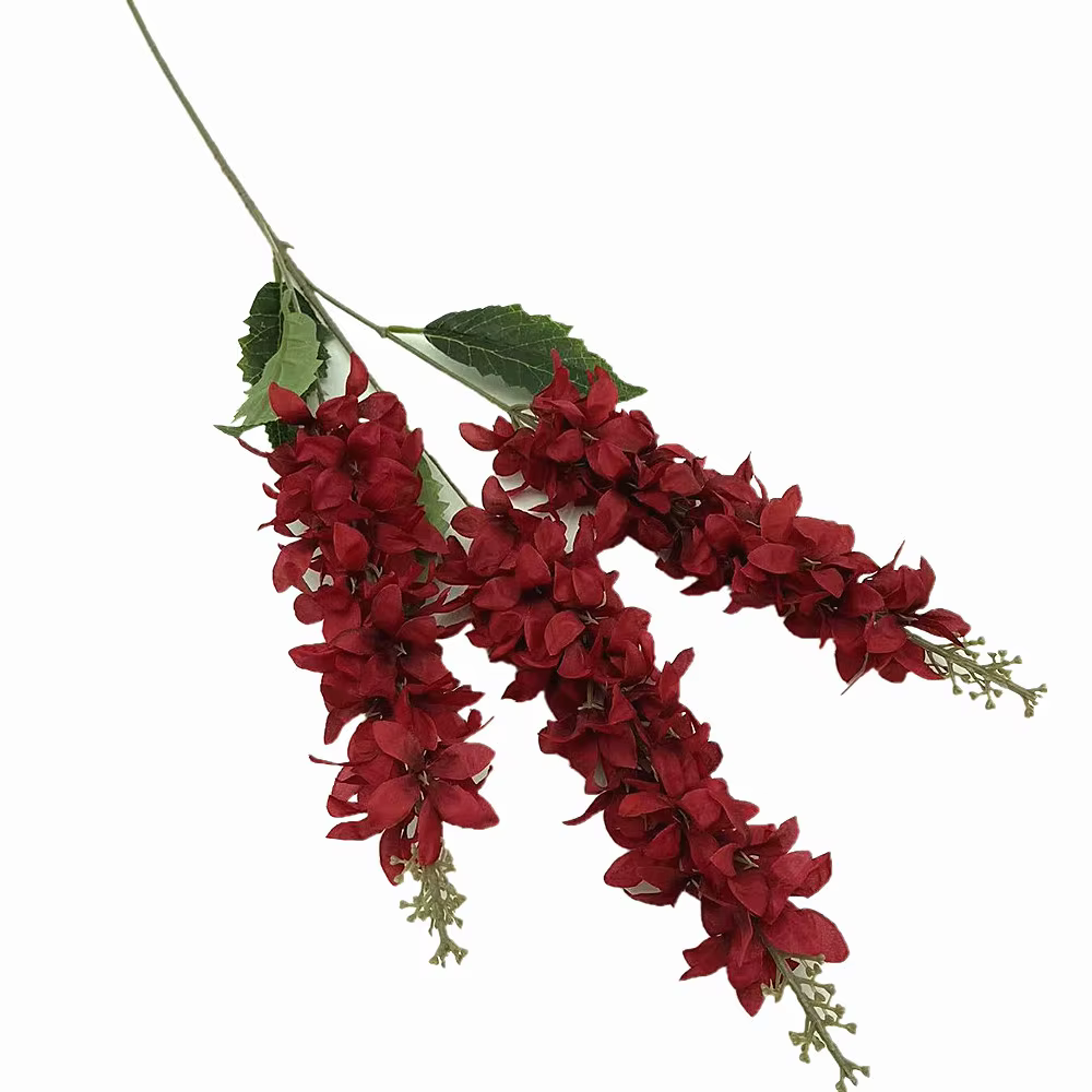 Un larkspur artificiel pour la décoration florale d'hôtel de mariage 3 fourchettes branche de fleur de jacinthe en soie