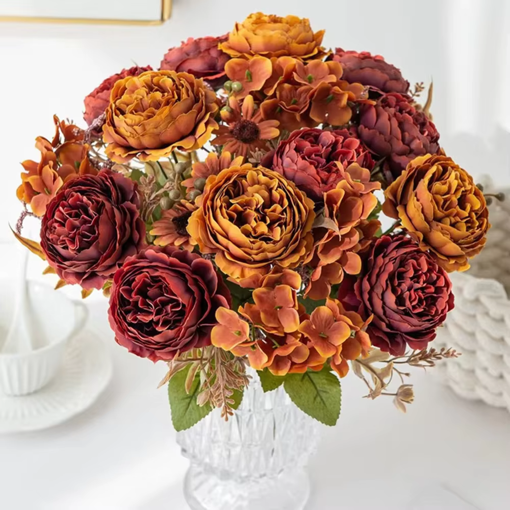 Fleur artificielle soie pivoine persane cour extérieure jardin Festival de mariage Bouquet de mariée maison chambre bricolage cadeau boîte Scrapbook Decor