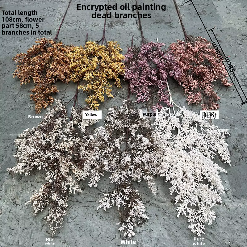 Nouvelle fleur artificielle mariage peinture à l'huile cryptée branches mortes automne rime décoration