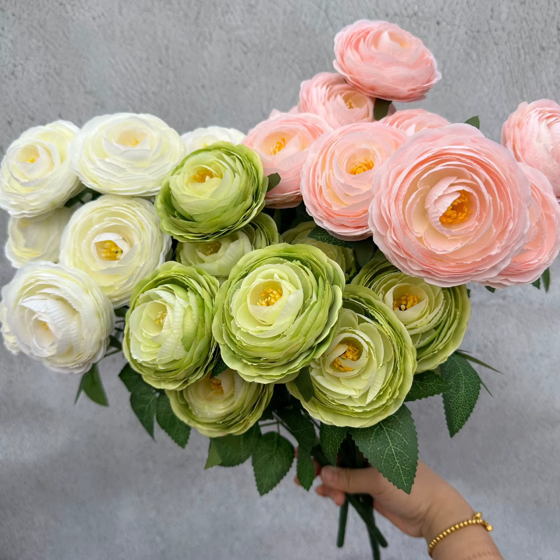Bouquet de 9 têtes de fleurs artificielles Eustoma