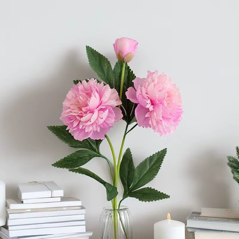 Bouquet de fleurs de pivoine artificielle européenne de 30 pouces