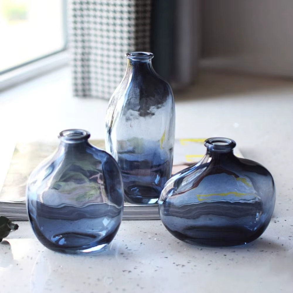 Vase à fleurs en verre de couleur dégradée