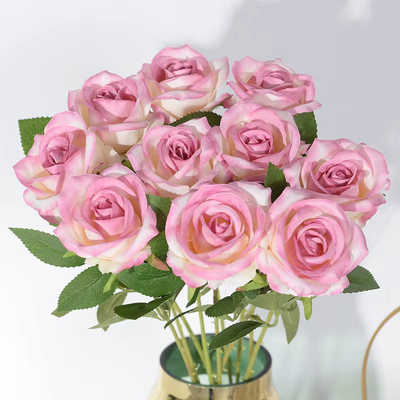 Roses artificielles en soie