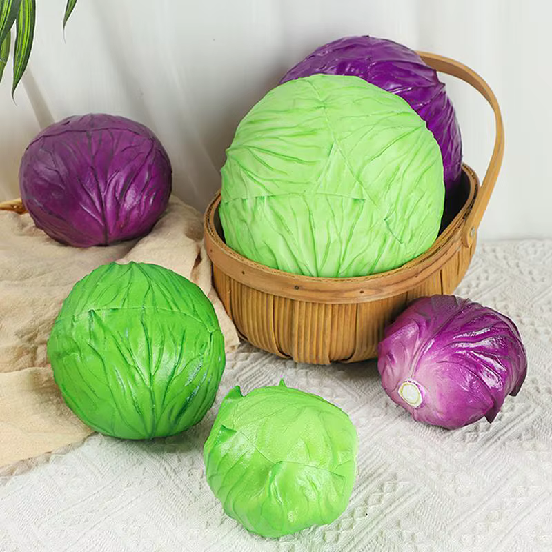 Chou artificiel, modèle de chou simulé vert/violet