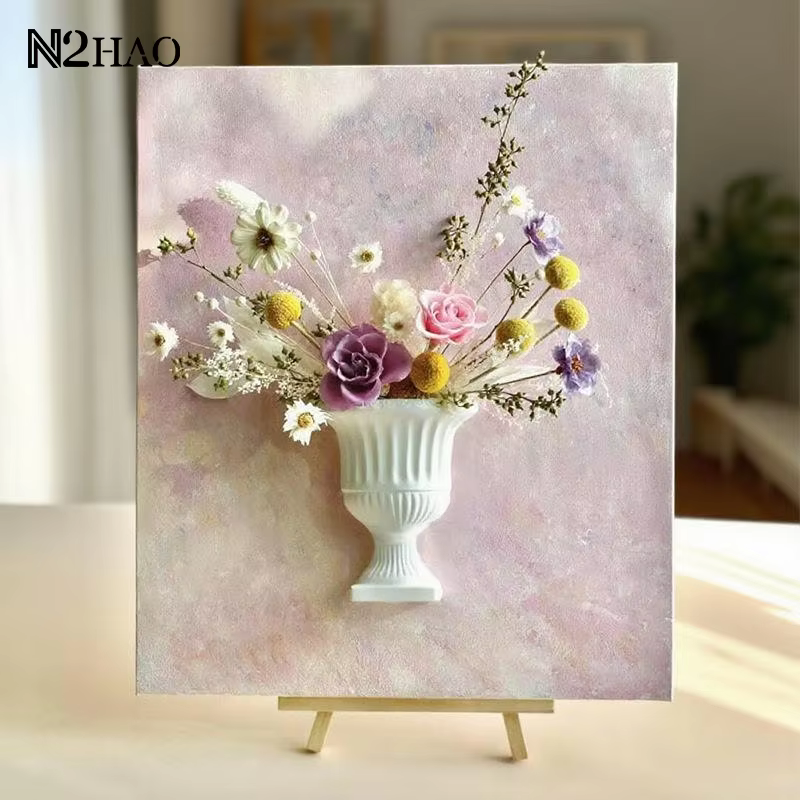 Vase mural demi-cercle blanc pour peinture à l'huile à la française