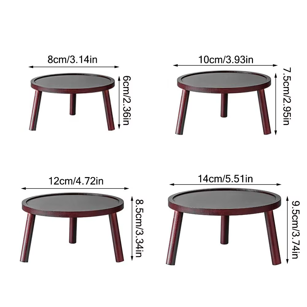 Plateau de pot de fleurs rond en bois