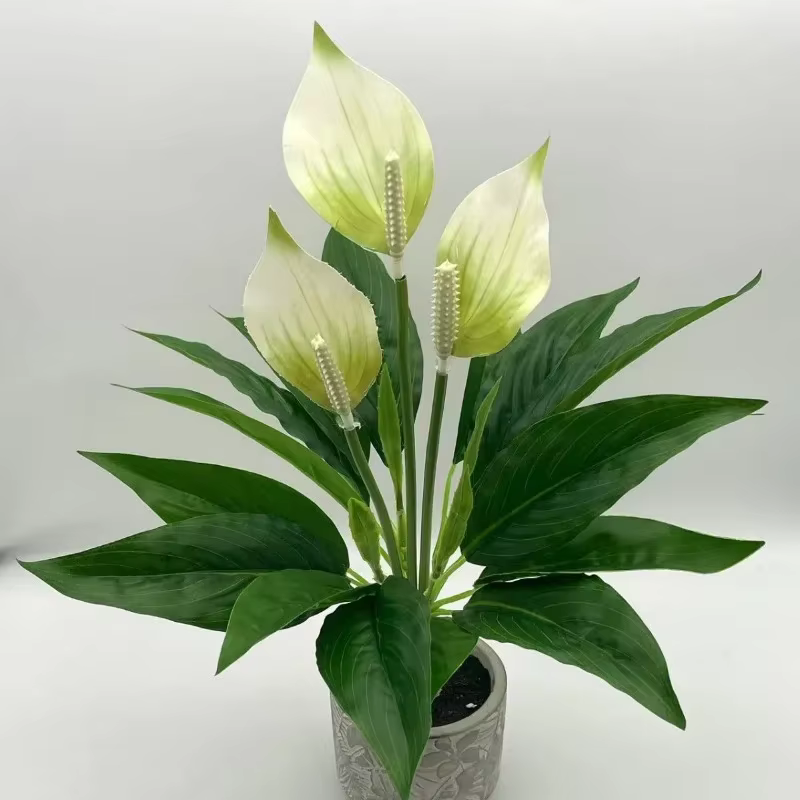 Plantes vertes artificielles en pot d'anthurium