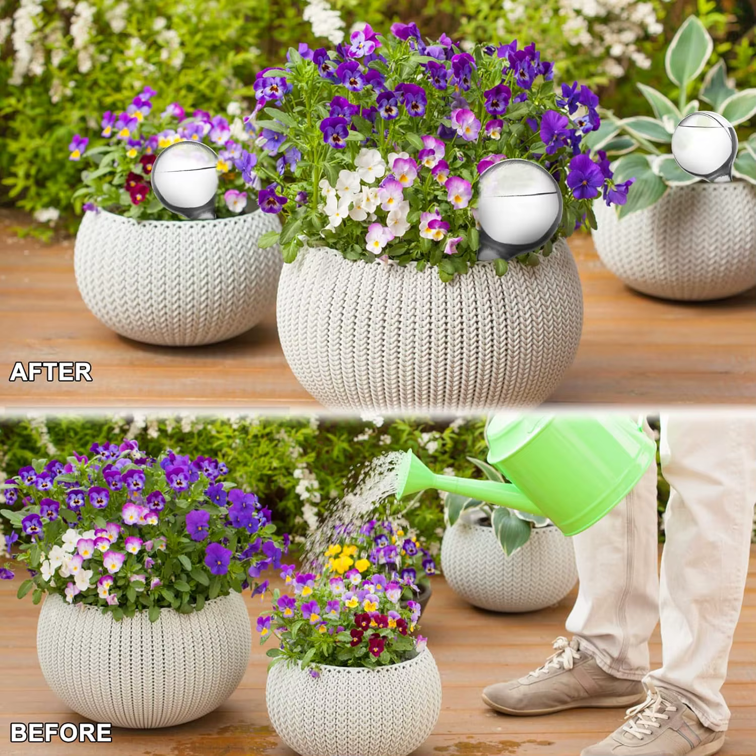 Lot de 12 boules d'arrosage pour plantes d'intérieur 13x5cm Système