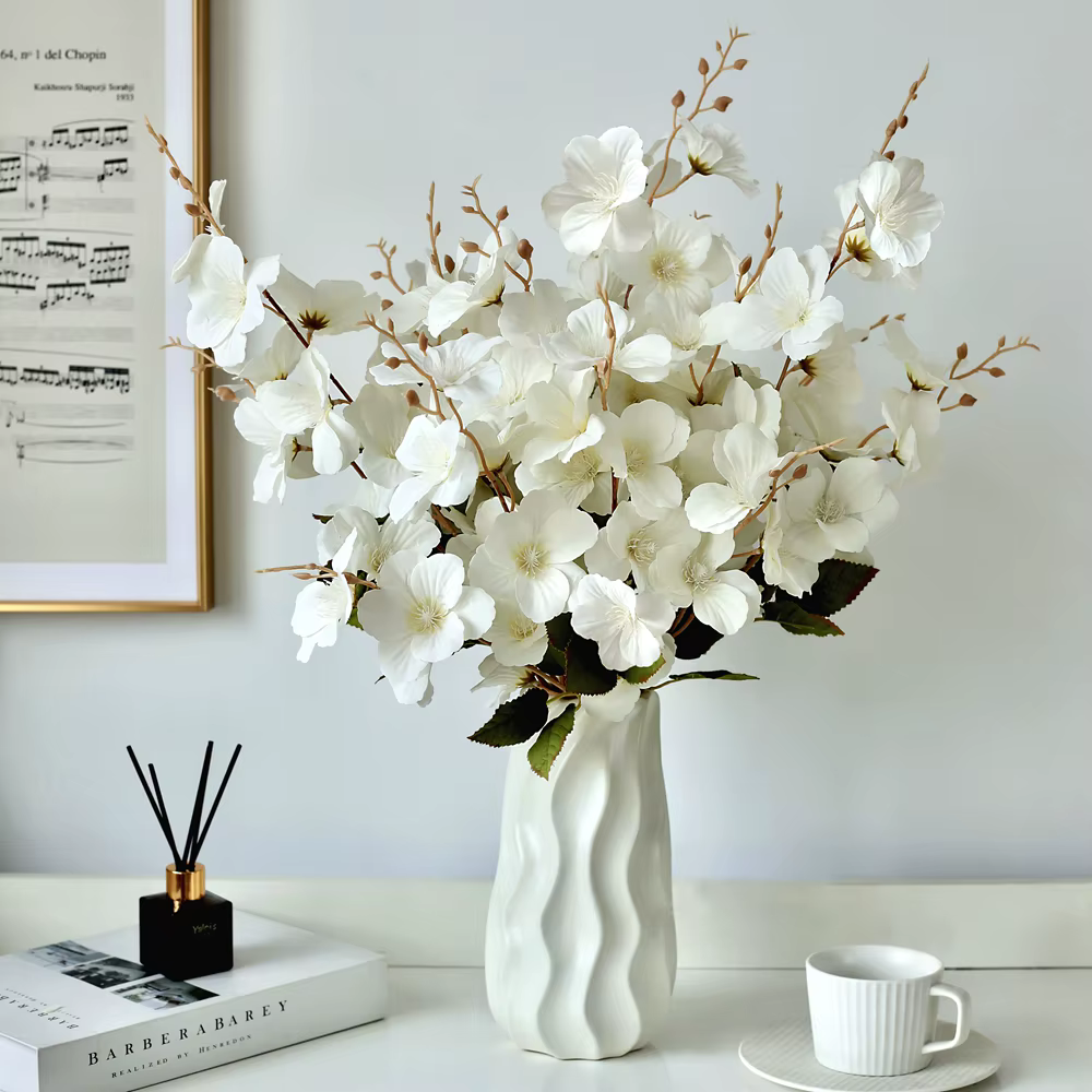 Fleurs artificielles en soie de magnolia pour extérieur