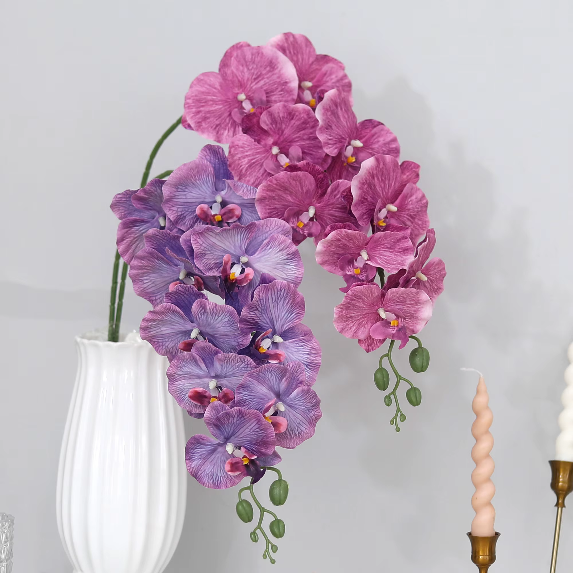 Branches de fleurs de Phalaenopsis artificielles 3D