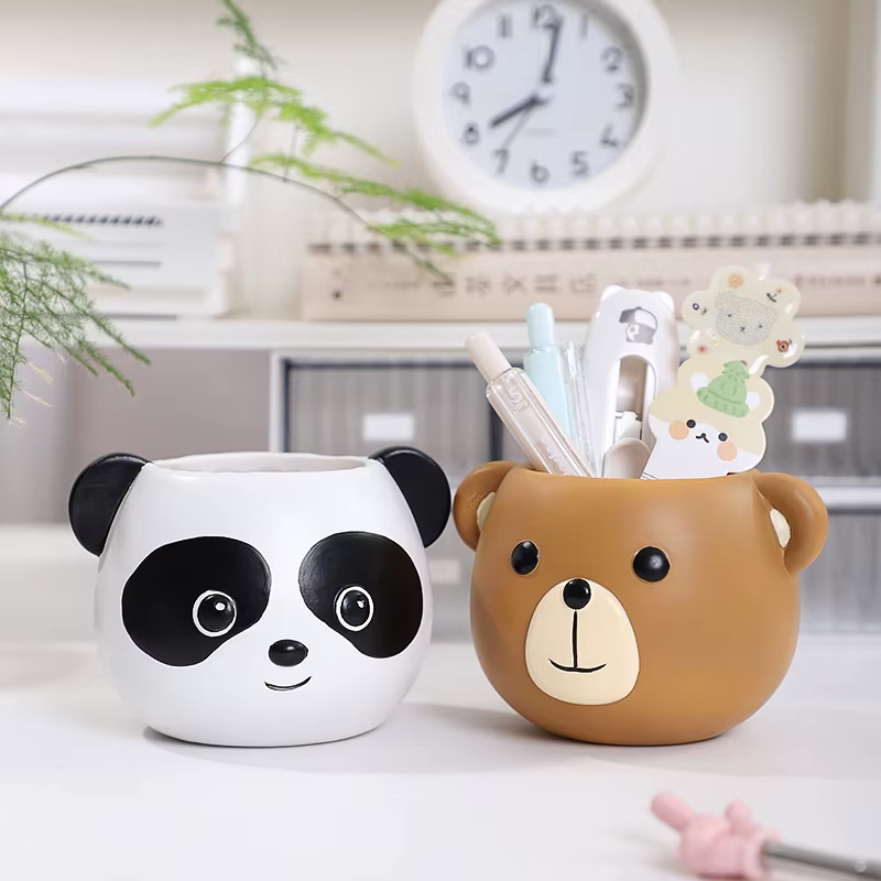 Adorable mini jardinière succulente en résine animale – Panda