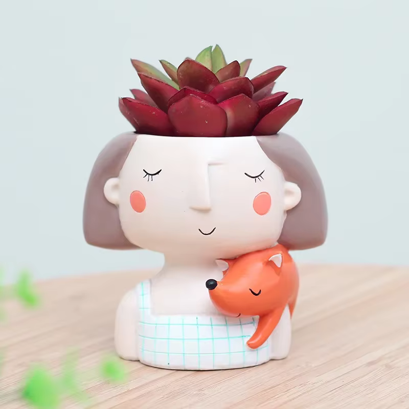 Pot de fleur pour fille succulente