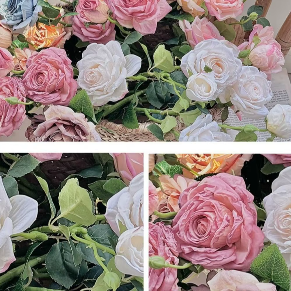 Bouquet de roses artificielles réalistes