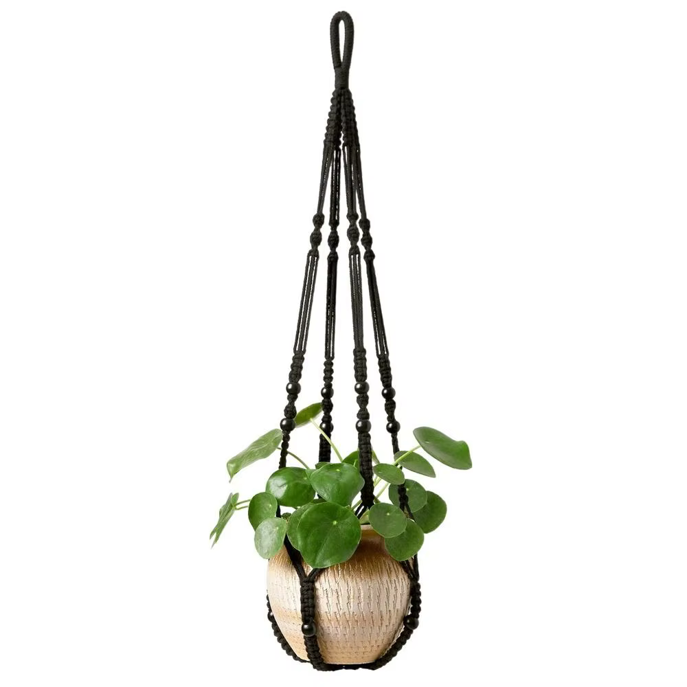 Support de pot de fleurs suspendu en corde de coton style bohème