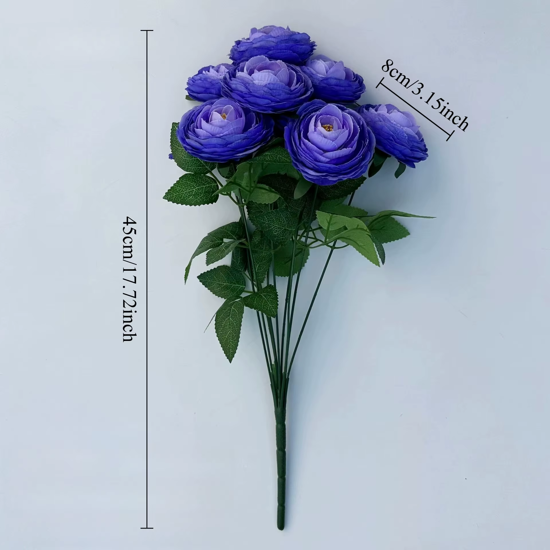 Bouquet de 9 fleurs artificielles de lys et pivoine pour mariage