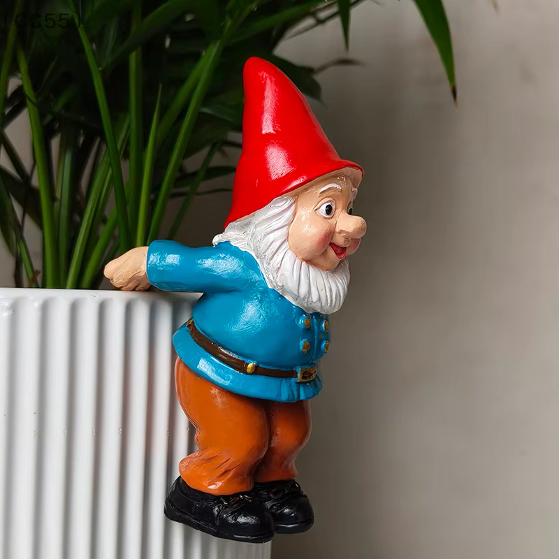 、1CC55 Vauas Figurines de Gnome d'escalade Pot de fleur Hugger Gnomes de jardin suspendus Décorations de plantes pour