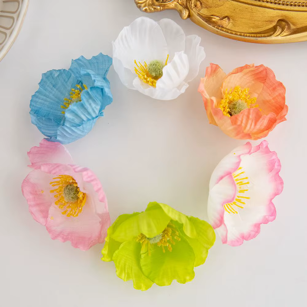 Fleur artificielle Papaver rhoeas De Mariage nuptiale bouquet Décor À La Maison vase De Noël En Plein Air Jardin Festival Parti Couronne Bricolage cadeau
