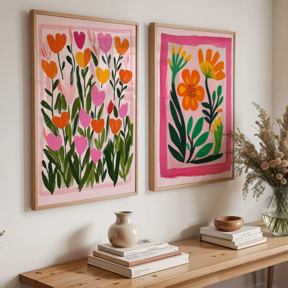 1/2 pièces Bouquet de fleurs sauvages abstrait botanique toile impression affiche moderne esthétique Art imprime décor à la maison mur Art affiches