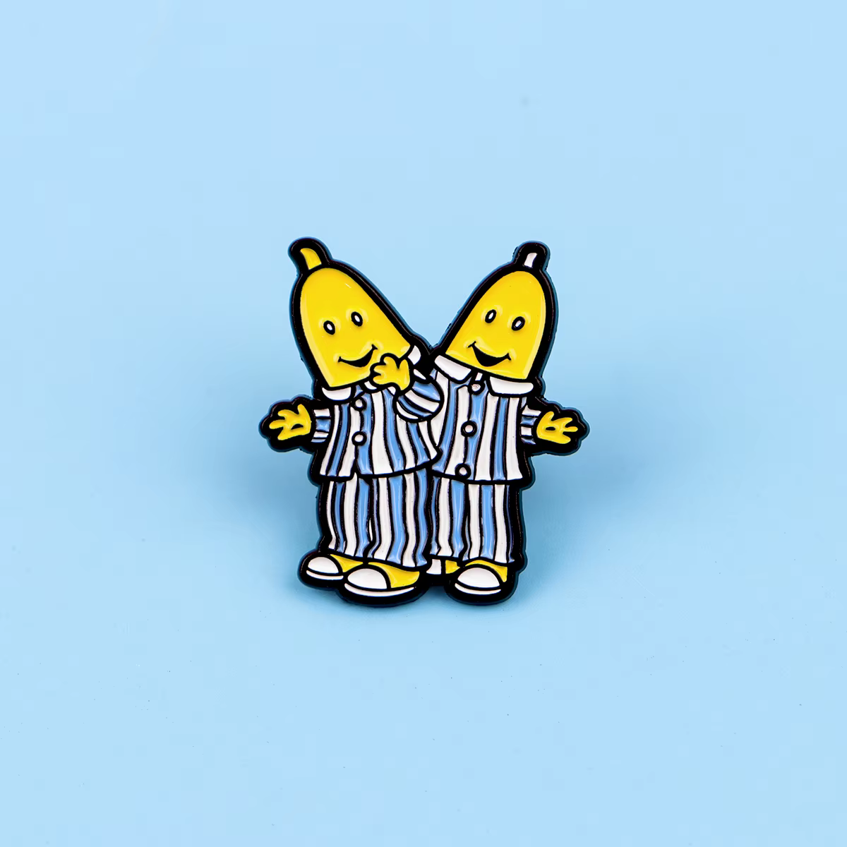 Broches en émail amusantes motif homme banane en pyjama, broche fruit de dessin animé, épinglette pour sac à dos, accessoires vestimentaires, bijoux de mode, cadeaux