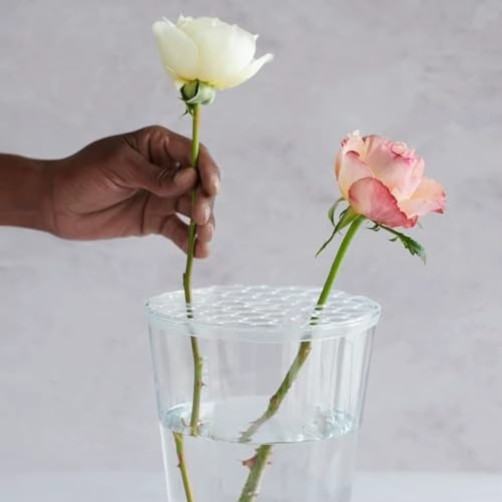Support de composition florale DIY avec grille d'insertion pour arrangements floraux