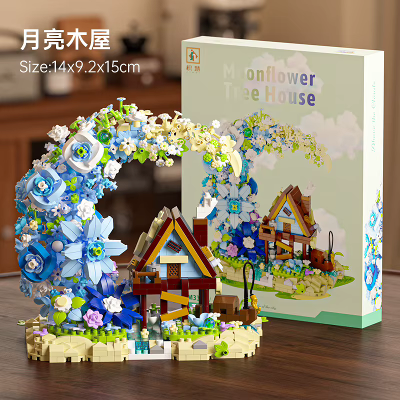 Blocs de construction compatibles Lg Moon Flower Tree House Jihui M3345
