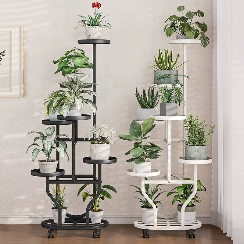 Support pour plantes, étagère de rangement pour roues de fleurs