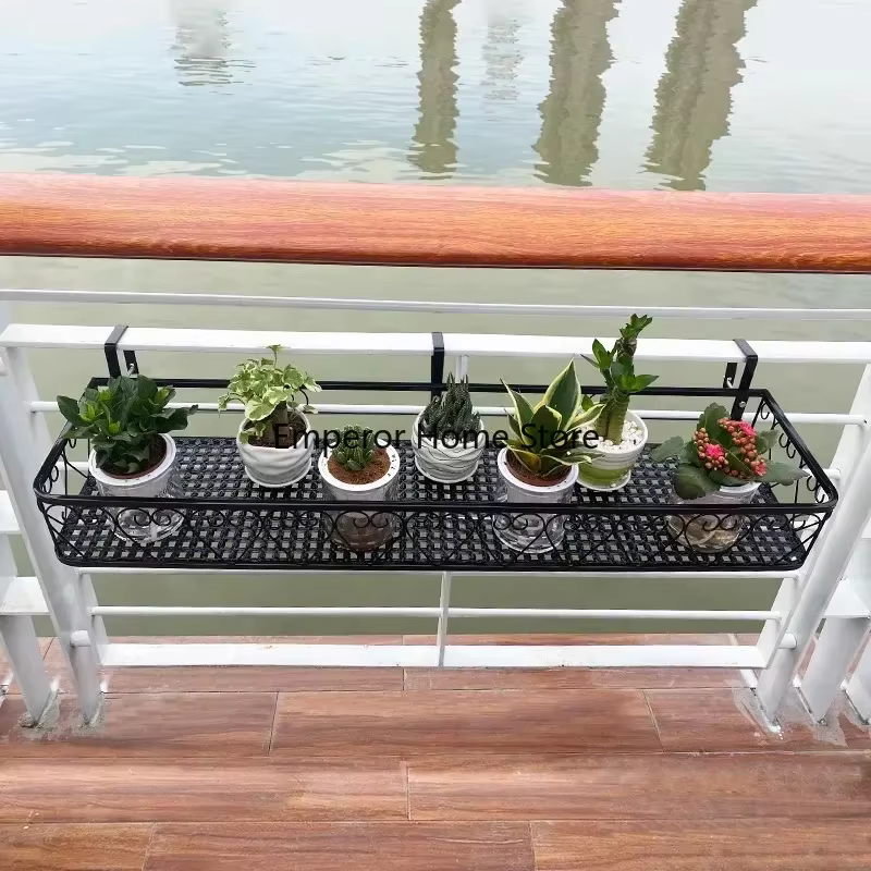 Pot de fleur de fenêtre de garde-corps de balcon de stockage T1, support de fleur en fer T1, plante mise en place par étagères