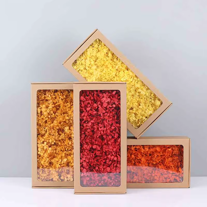 Boîte-cadeau de pétales d'hortensia éternel séché