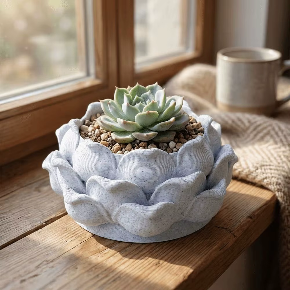 Pot de plante succulente en forme de lotus