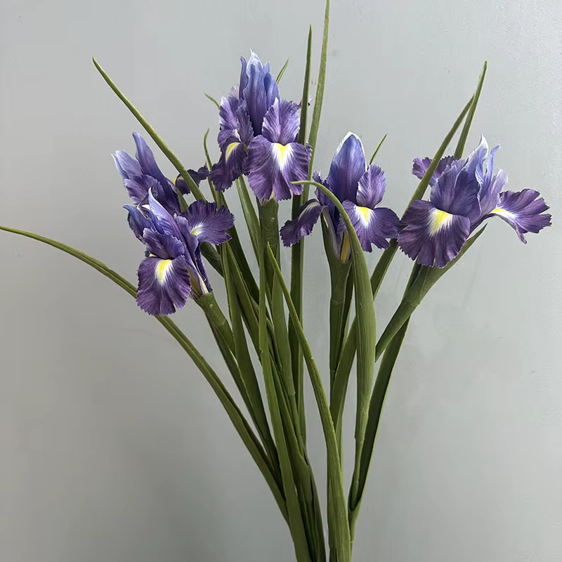 Fleurs d'iris artificielles en soie