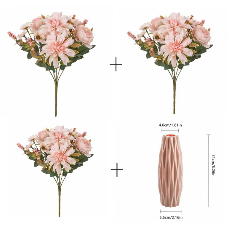 Fleurs artificielles soie Dahlia Rose marguerite saint valentin maison RoomDecoration bonsaï salle mariage mariée Bouquet fête bricolage offres spéciales
