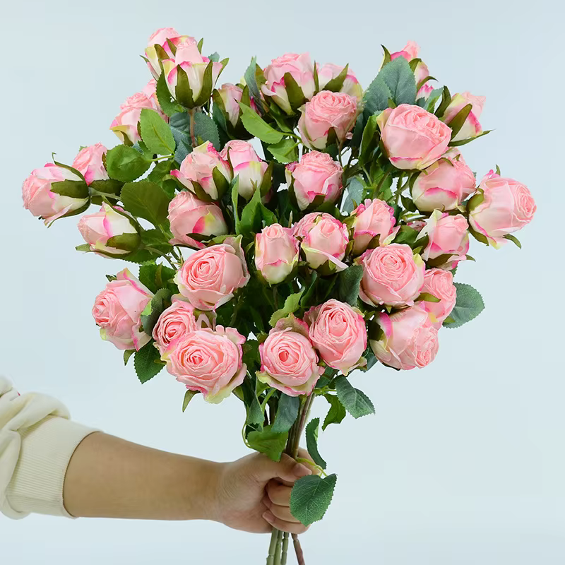 3 pièces de fleurs artificielles en forme de flocon de neige à 7 têtes