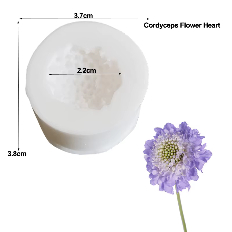 Scabiosa étamine coeur fleur veine Silicone moule Fondant Sugarcraft gomme pâte résine argile eau papier gâteau décoration outils M2396