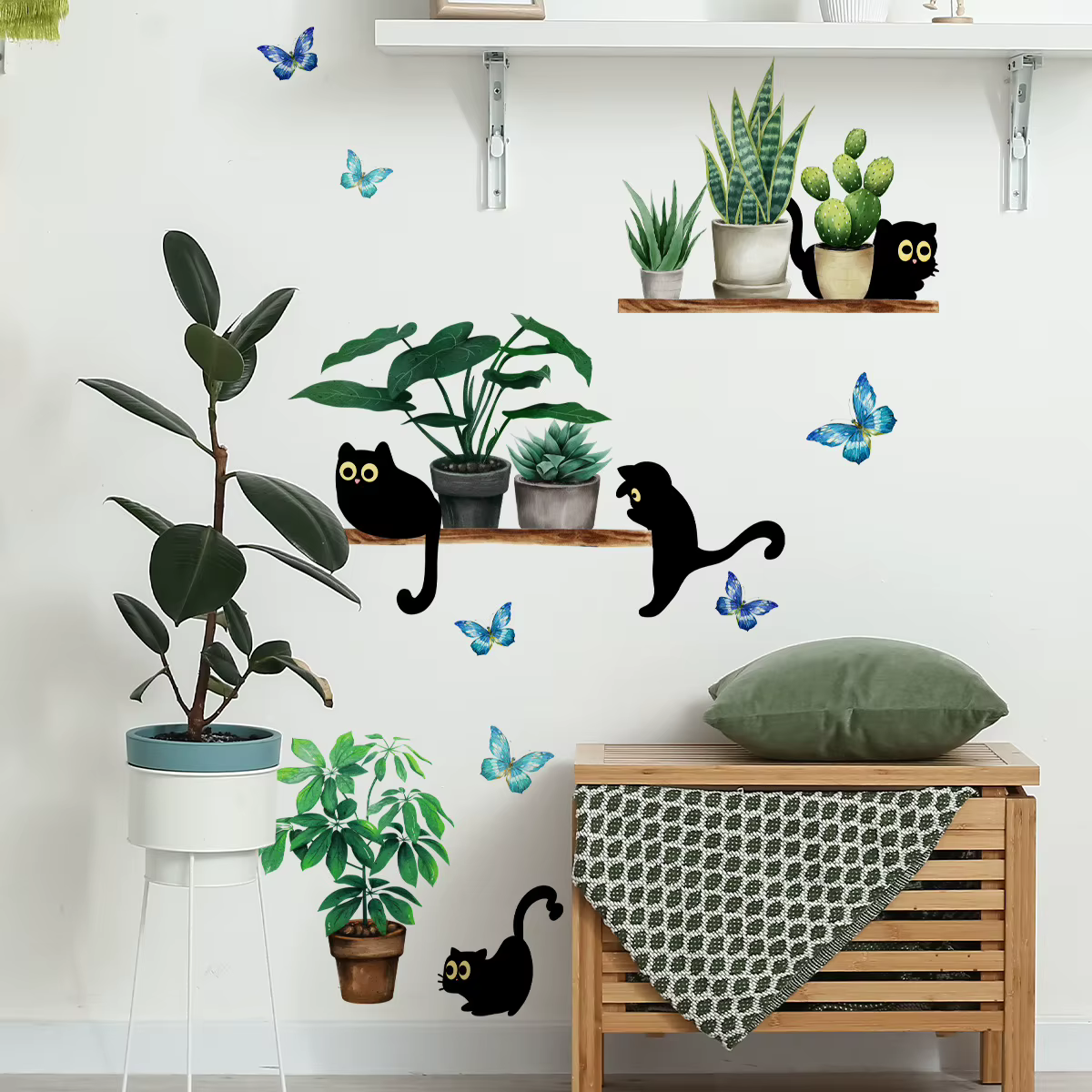 Autocollant Mural plante verte en pot