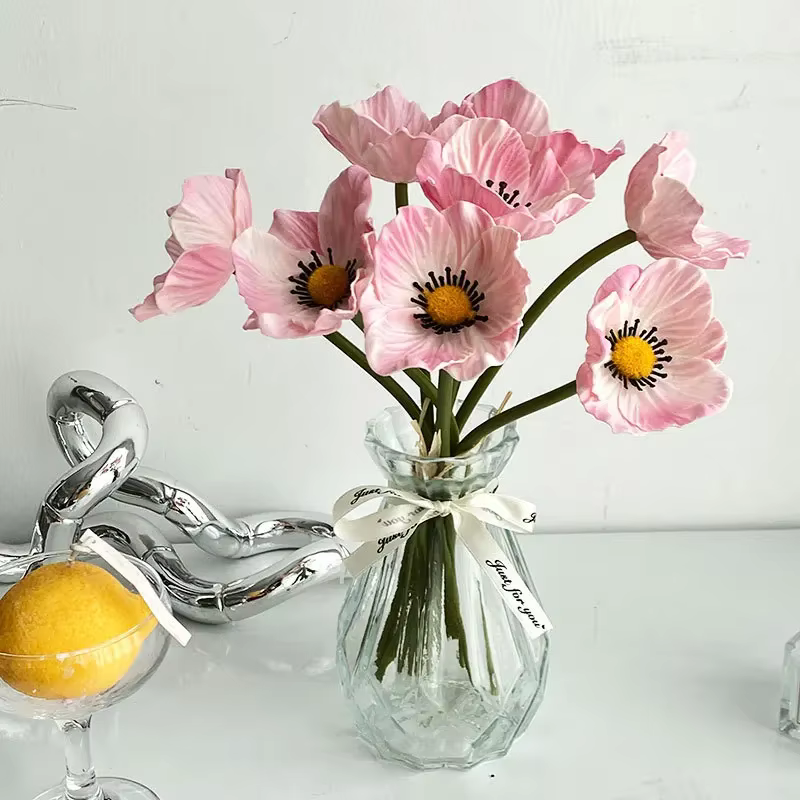Mini Fleur Artificielle de Coquelicot en PU